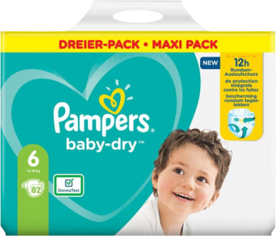 Pampers - Baby-Dry XL - Maxi Pack mit 82 Windeln - Größe 6